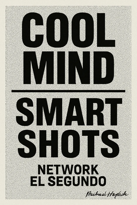 COOL MIND SMART SHOTS brutalist poster for Network El Segundo, signed by Michael Hoydich